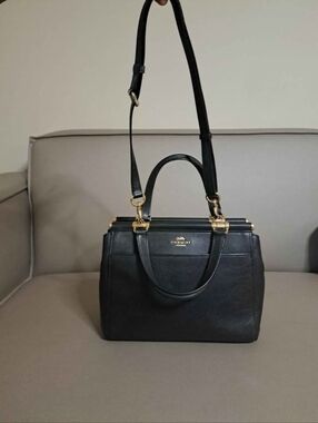 Coach Selena Gomez Leather Satchel – Black | Gold Hardware | Excellent Condition